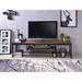 Industrial Style Rectangular TV Stand with 1 Shelf Media Open Compartment, TVs Up to 60", Weathered Oak & Black