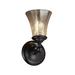 Justice Design Fusion Tradition 1-light Matte Black Wall Sconce, Mercury Round Flared Shade