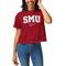 Women's League Collegiate Wear Red SMU Mustangs Pennant Clothesline Cropped T-Shirt