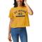 Women's League Collegiate Wear Gold UC Irvine Anteaters Wordmark Clothesline Cropped T-Shirt