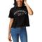 Women's League Collegiate Wear Black Providence Friars Pennant Clothesline Cropped T-Shirt