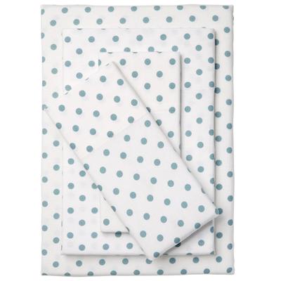 Cotton Flannel Print Sheet Set by BrylaneHome in Soft Blue Dot (Size QUEEN)