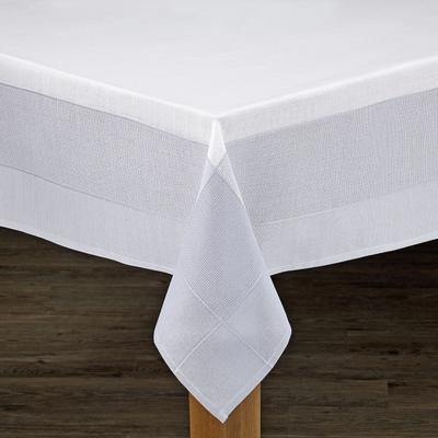 Wide Width BOHEMIA TABLECLOTHS by LINTEX LINENS in Grey White (Size 60" W 120"L)