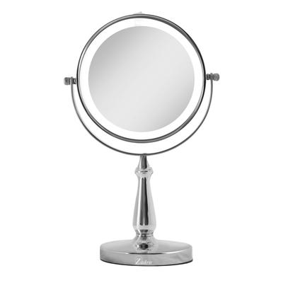 LED Lighted Dual Sided Vanity Mirror 8X/1X by Zadro Products Inc. in Chrome