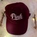 Pink Victoria's Secret Accessories | Nwot Maroon Pink Cursive Felt Baseball Cap Pink Victoria’s Secret | Color: Red/White | Size: Os