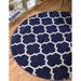 Blue/White 120 x 0.5 in Area Rug - Winston Porter Ruri Geometric Dark Blue/Ivory Area Rug | 120 W x 0.5 D in | Wayfair CHLH6507 33107967