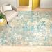 Blue/Green 120 x 0.3 in Area Rug - Wade Logan® Besfort Abstract Ivory/Teal/Gold Area Rug | 120 W x 0.3 D in | Wayfair