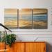 Rosecliff Heights Evening Calm - 3 Piece Wrapped Canvas Print Set Canvas, Solid Wood in Blue/Orange/Yellow | 60 H x 120 W x 1 D in | Wayfair