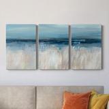 Dovecove High Tide - 3 Piece Wrapped Canvas Painting Set Canvas, Solid Wood in White | 18 H x 36 W x 1 D in | Wayfair