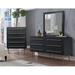 Everly Quinn Deneus 6 - Drawer Dresser & Mirror Set Wood in Black | 34 H x 61 W x 20 D in | Wayfair 3837313CFC074E1F95470331953E704E