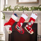 The Holiday Aisle® 3 Piece Christmas Stocking Set Cotton in Red | 16 H x 8 W in | Wayfair ABB9D41BA3B54797A6C62471FE3B0D3D