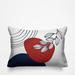 ULLI HOME Lupita Mid-Century Indoor/Outdoor Throw Pillow Polyester/Polyfill blend in Red/Blue | 14 H x 20 W x 4.3 D in | Wayfair