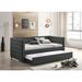 Canora Grey Aisa Full/Double Daybed w/ Trundle Upholstered/Polyester in Brown | 34 H x 58 W x 86 D in | Wayfair 65114295B17D4E9EB053D38964C0590E