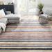 Black/Red 118 x 94 x 0.44 in Area Rug - Well Woven Leona Striped Ivory Multi Area Rug Polyester/Polypropylene | 118 H x 94 W x 0.44 D in | Wayfair