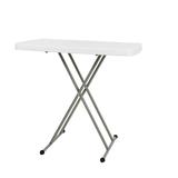 30 Inch Granite White Indoor/Outdoor Plastic Folding Table, Adjustable Height Commercial Grade Side Table, Laptop Table, TV Tray [DAD-YCZ-76X-GW-GG] - Flash Furniture DAD-YCZ-76X-GW-GG