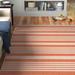 Orange/White 96 x 0.25 in Area Rug - Wade Logan® Arneshia Striped Terracotta/Beige Indoor/Outdoor Area Rug | 96 W x 0.25 D in | Wayfair