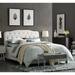 Dayton Twin Size White Leather Platform Bed with Button Tufted Headboard