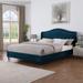 Queen Size Velvet Upholstered Platform Tufted Bed Frame with 6 inch Metal Legs by Morden Fort