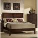 Madison Queen Bed in Espresso with Raised Molding Trim Headboard and Wood Tapered Leg