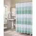 Dainty Home Striped Ombre Waffle Weave Fabric Shower Curtain