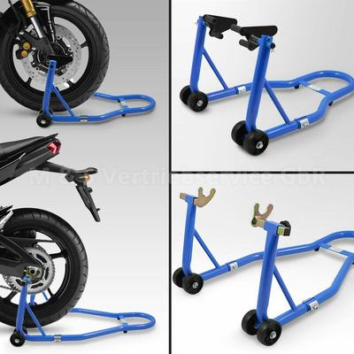 Motorradständer hinten & vorn Motorrad Montageständer Transportständer Blau Belastbar bis 250 kg