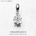 Pull en forme d'ours pour filles pendentif breloque bijoux en argent Sterling 925 cadeau mignon