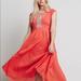 Free People Dresses | Free People Meadows Embroidered Cutout Dress | Color: Cream/Orange | Size: Xs