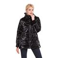 Polydeer Women's Warm Winter Jacket,Waterproof Puffer Rain Coat,Silk Shiny Lightweight Hooded Outerwear (Black, S)