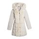 shelikes Women Winter Coat Warm Quilted Hooded Belted Faux Fur Trim Puffer Coats Parka Long Jacket