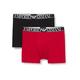 Emporio Armani Men's Endurance Boxer Shorts, Black/Cherry, L (Pack of 2)