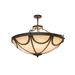 2nd Ave Lighting Carousel 8 - Light Shaded Bowl Pendant in Black/Brown/White | 9 H x 42 W x 42 D in | Wayfair 174841