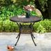 Bloomsbury Market Akshara Metal Bistro Outdoor Table Metal in Brown | 29.5 H x 35.4 W x 35.4 D in | Wayfair BC779D6E64E94A69A513C280653FD747