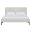 Wade Logan® Halpin Low Profile Platform Bed Upholstered/Polyester in White | 37 H x 78 W x 94 D in | Wayfair E9CD7DA7C92A4BCF954ED21D9B93FFBE