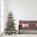 The Holiday Aisle® 4'6" H Slender Green Realistic Artificial Fir Frosted Christmas Tree w/ 200 Lights, Metal in White | 54 H x 26 W in | Wayfair