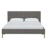 Wade Logan® Halpin Low Profile Platform Bed Upholstered/Polyester in Gray | 37 H x 82 W x 90 D in | Wayfair 6BE2B66BC876493FA057A6802FD77200