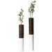 Ebern Designs Rodel Modern Tall Decorative & Brown Ripped Cylinder Floor Vase, Set Of 2 Resin in White | 31.5 H x 5.25 W x 5.25 D in | Wayfair