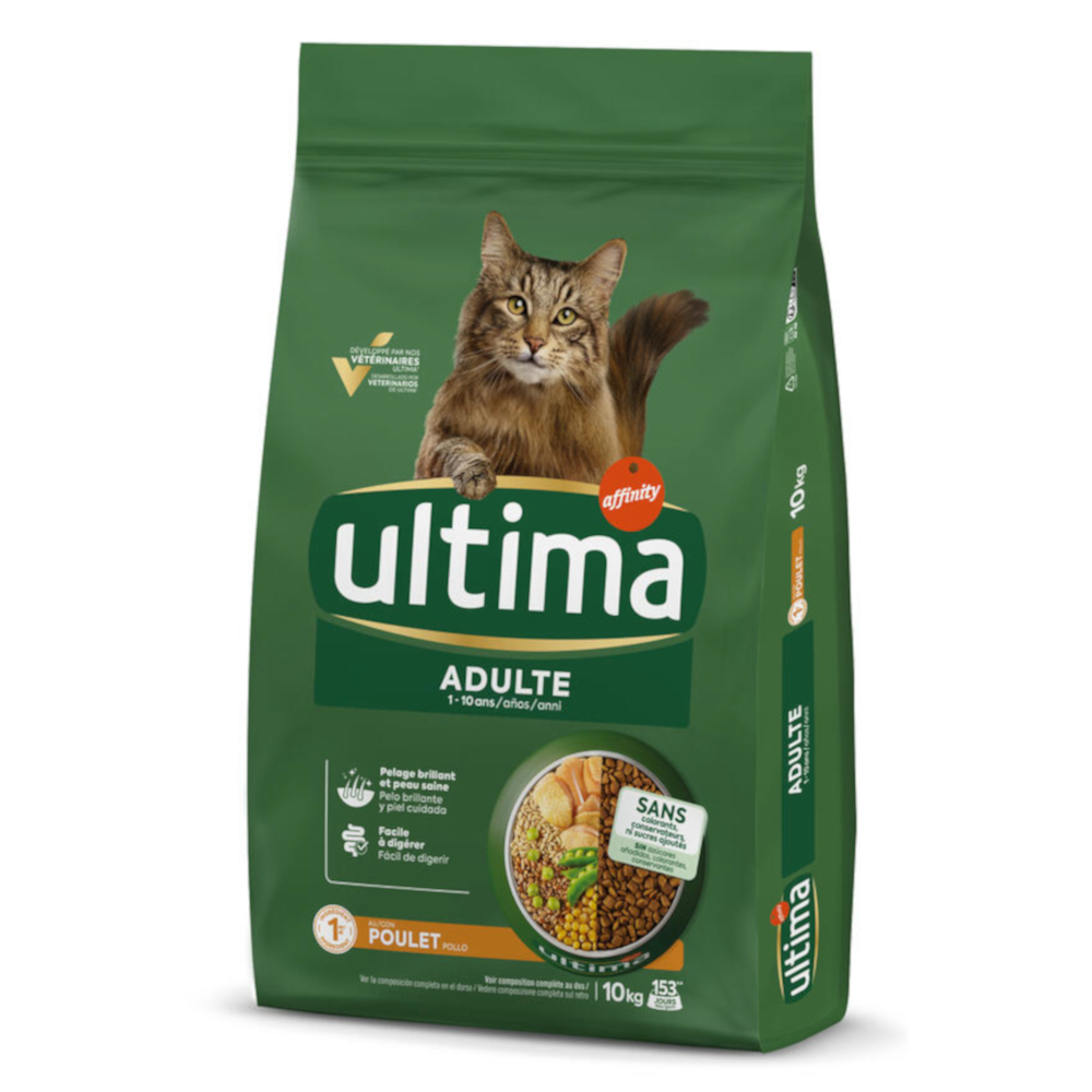 1,5 kg gratis! 7,5 kg / 10 kg Ultima Cat Crocchette per gatti - (8,5 + 1,5 kg) Adult Pollo
