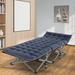 JTANGL Portable Travel Camp Cots w/ Pearl Cotton Pad For Home/Office Nap & Beach Vacation Heavy Duty Sleeping Cots w/ Carry Bag in Blue | Wayfair