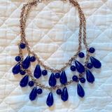 J. Crew Jewelry | J. Crew Statement Necklace. Brass With Cobalt Blue Beads. | Color: Blue/Gold | Size: Os