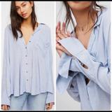 Free People Tops | Free People Magic Breeze Striped Button Down Shirt | Color: Blue/White | Size: M
