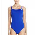 Adidas Swim | Adidas Solid Vortex-Back Sport Active One Piece Swimsuit Blue Size 24 (Xxs) | Color: Blue | Size: Xxs