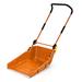 Costway Folding Snow Pusher Scoop Shovel with Wheels and Handle-Orange