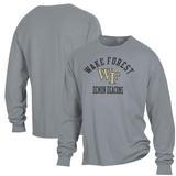 Men's ComfortWash Gray Wake Forest Demon Deacons Arch Logo Garment Dyed Long Sleeve T-Shirt