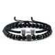 2 pièces/ensemble Bracelet perlé pour hommes 6mm charme Nature Onyx pierre tressé haltère hread