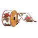 Vickerman 669129 - 2.5"x10yd White Pinecone Red Bow Ribbon (Q214643) Christmas Shape Ribbons