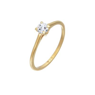 Elli PREMIUM Topas Solitär Verlobungsring 375 Gelbgold 52 Damen Image