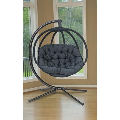 Hanging Ball Chair with Stand in Overland Black by Flowerhouse in Black