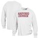 Men's ComfortWash White Harvard Crimson Stack Garment Dyed Long Sleeve T-Shirt