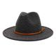 Lisianthus Women Belt Buckle Wool Wide Brim Fedora Hat - Grey - One Size