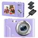 NEZINI Digital Camera, Vlogging Camera FHD 1080P 36MP Compact Camera 16X Digital Zoom,2.4 inch Mini Kids Camera,Portable Mini Camera for Kids,Photography Beginners,Teens -Purple